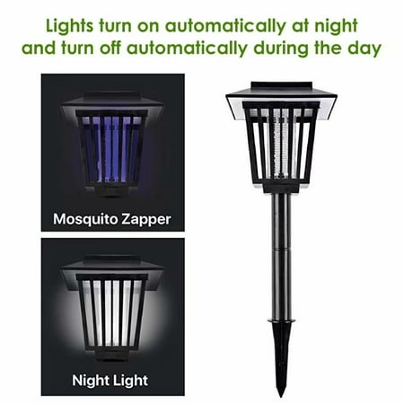 8PCS Solar Powered LED Light Pest Bug Zapper Insect Mosquito Lamp Garden Lawn